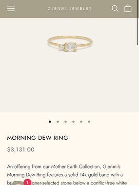 Morning Dew Ring in Yellow Gold —